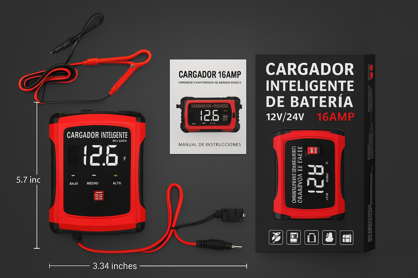 Voltix 6A – Cargador de batería Inteligente 12V ( Carro y Moto)