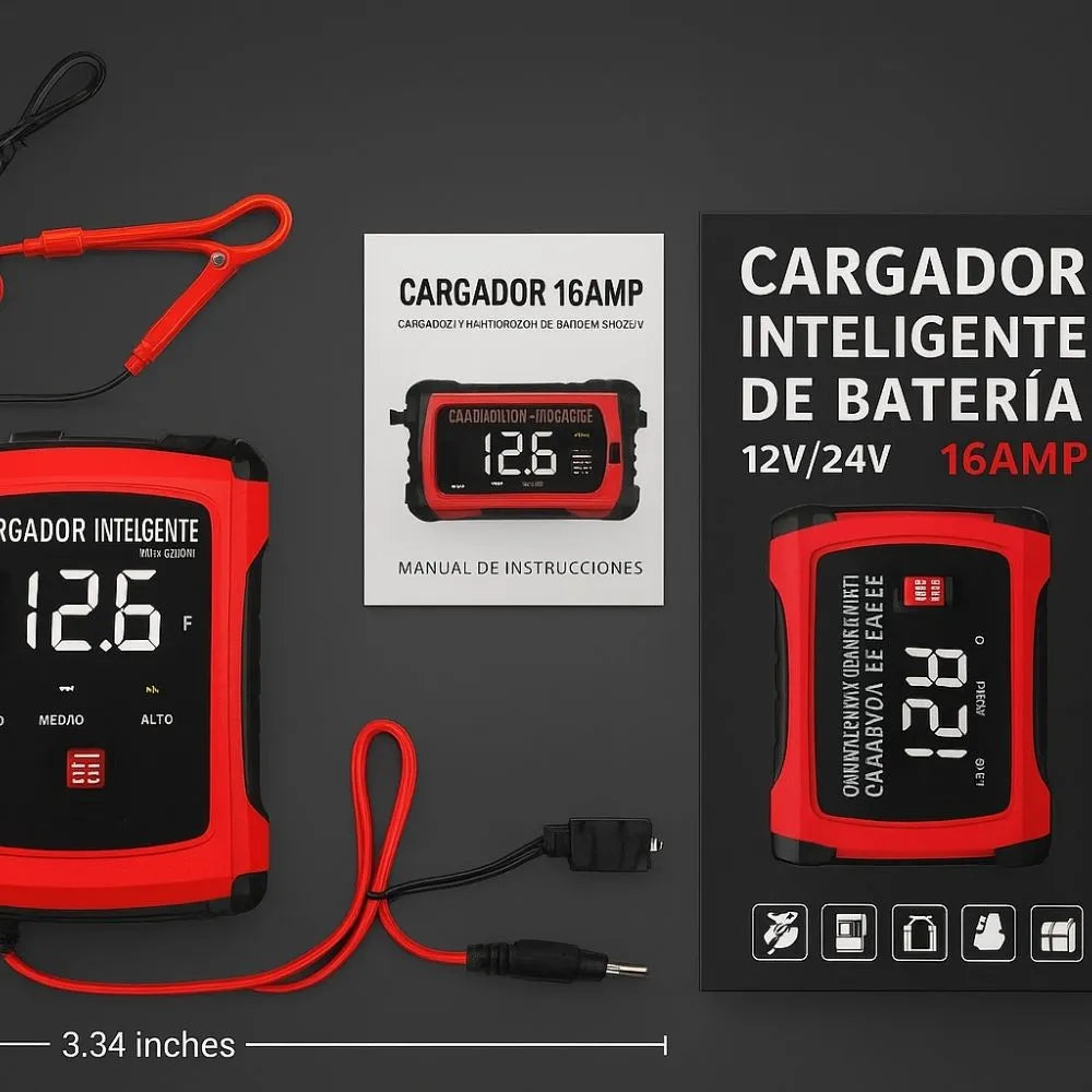 Voltix 6A – Cargador de batería Inteligente 12V ( Carro y Moto)