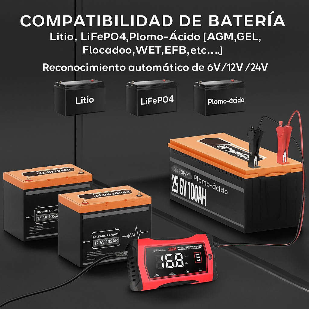 Voltix 6A – Cargador de batería Inteligente 12V ( Carro y Moto)